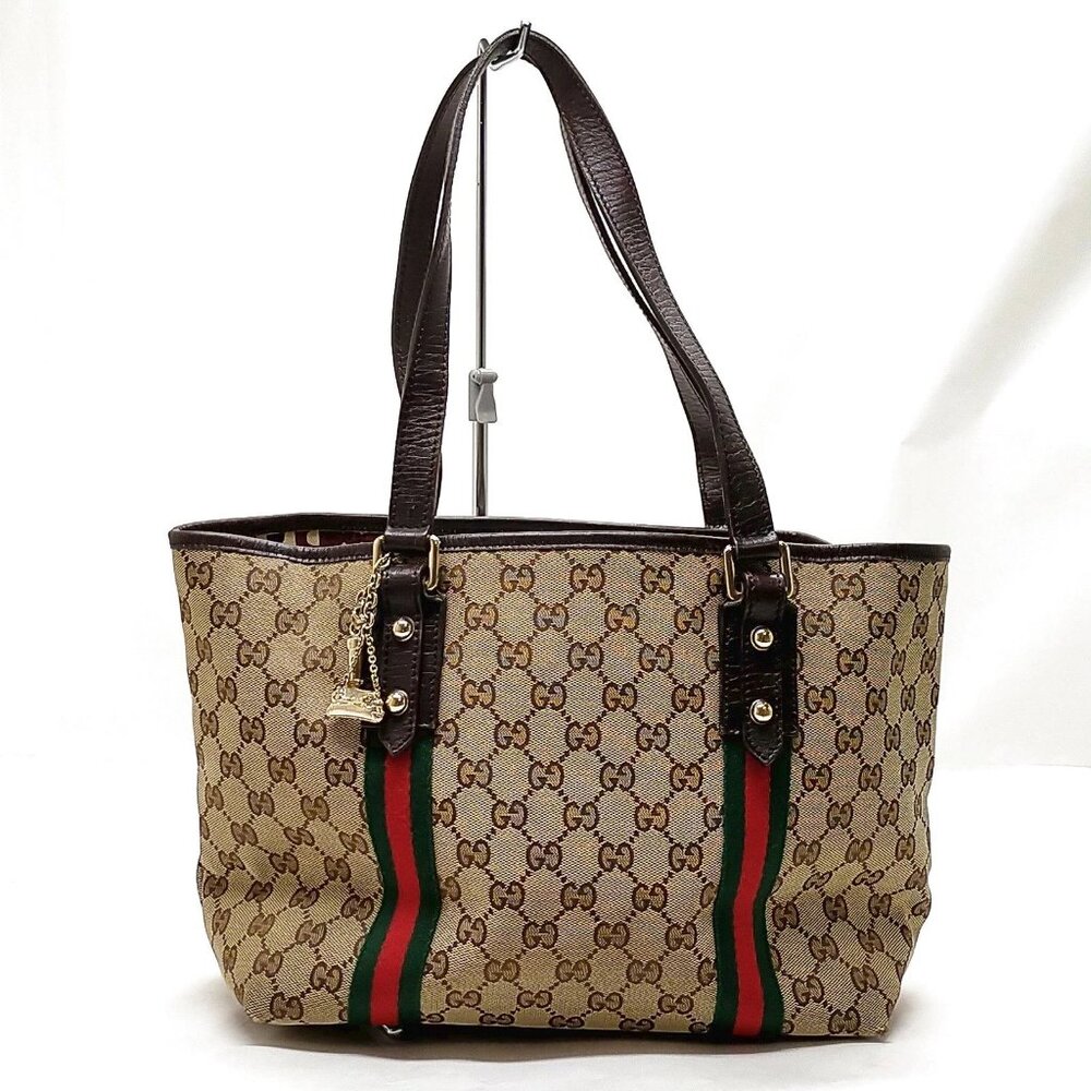 Authentic Gucci Sherry Line Brown Canvas Hand Bag mn377-030226